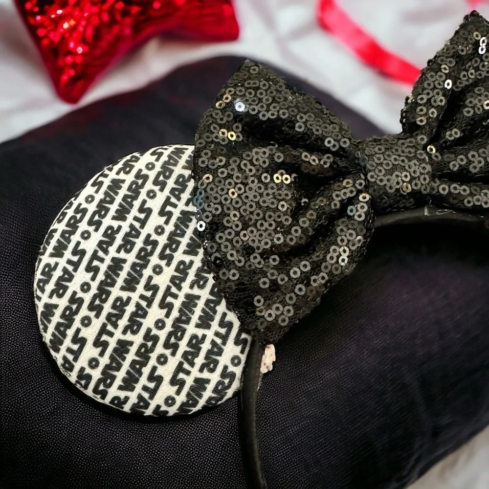Star Wars Inspired Sequin Mouse Ears Headband, Darth Vader, Stormtrooper, NEW